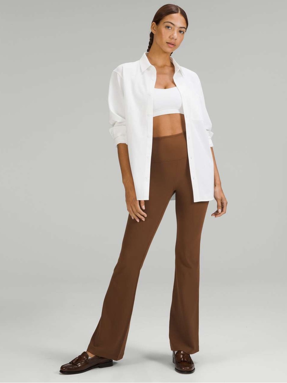80. Lululemon Groove Super-High-Rise Flared Pant *Nulu Roasted Brown size 8